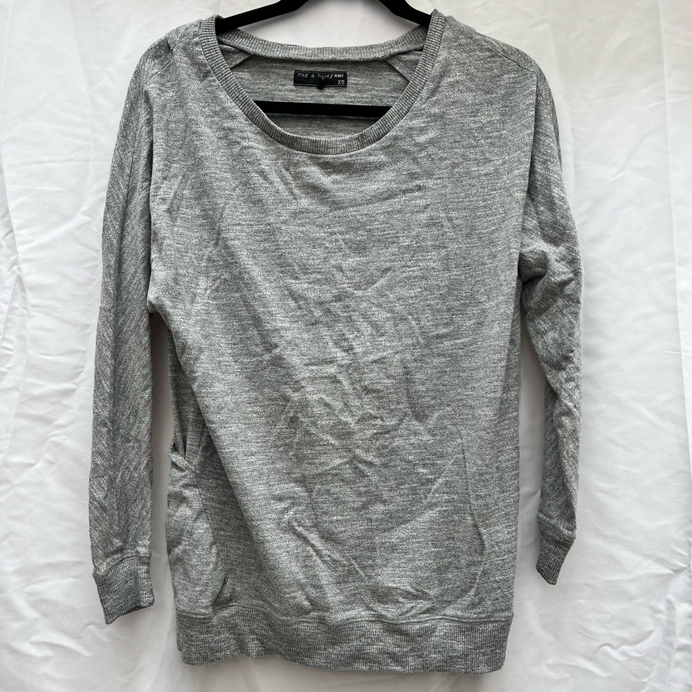 Rag & Bone | Oversized Long Sleeve Sweatshirt with Open Back | Size XS